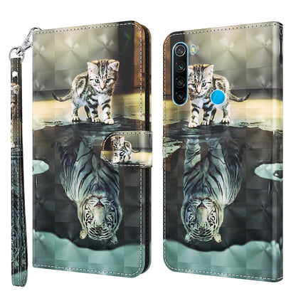 3D Painting Pattern TPU + PU Leather Phone Case, For Xiaomi Redmi Note 11 Pro / 11 Pro+, For Xiaomi Redmi Note 8 2021