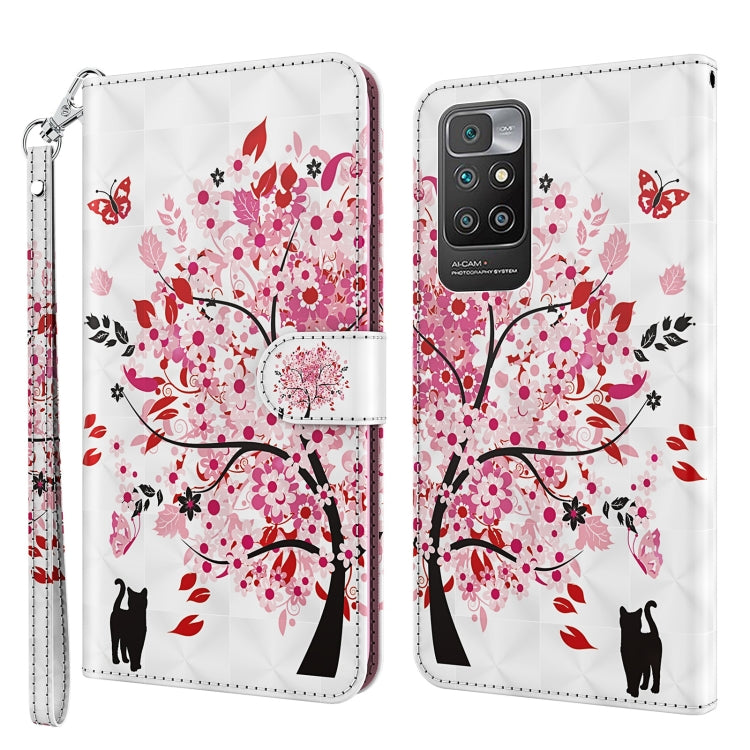 3D Painting Pattern TPU + PU Leather Phone Case, For Xiaomi Redmi 10, For Xiaomi Redmi 10C International Version