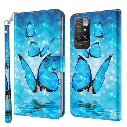 3D Painting Pattern TPU + PU Leather Phone Case, For Xiaomi Redmi 10, For Xiaomi Redmi 10C International Version