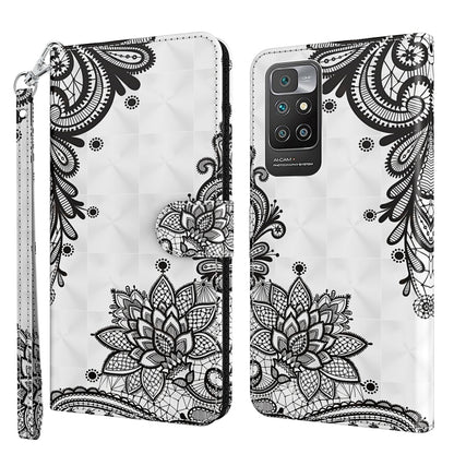 3D Painting Pattern TPU + PU Leather Phone Case, For Xiaomi Redmi 10, For Xiaomi Redmi 10C International Version