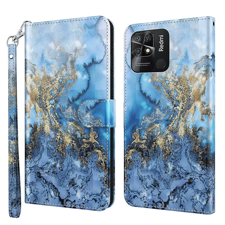 3D Painting Pattern TPU + PU Leather Phone Case, For Xiaomi Redmi 10, For Xiaomi Redmi 10C International Version
