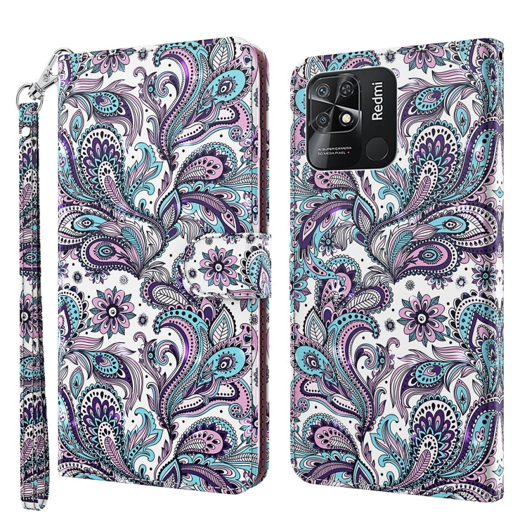 3D Painting Pattern TPU + PU Leather Phone Case, For Xiaomi Redmi 10, For Xiaomi Redmi 10C International Version