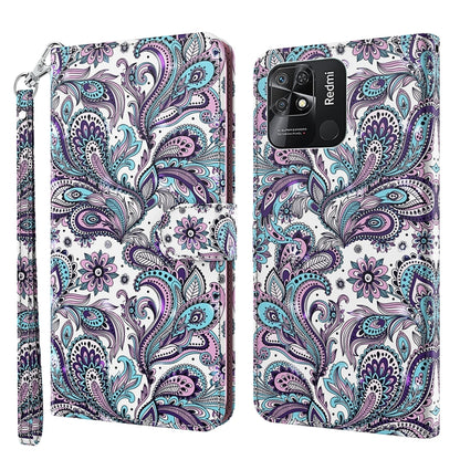 3D Painting Pattern TPU + PU Leather Phone Case, For Xiaomi Redmi 10, For Xiaomi Redmi 10C International Version