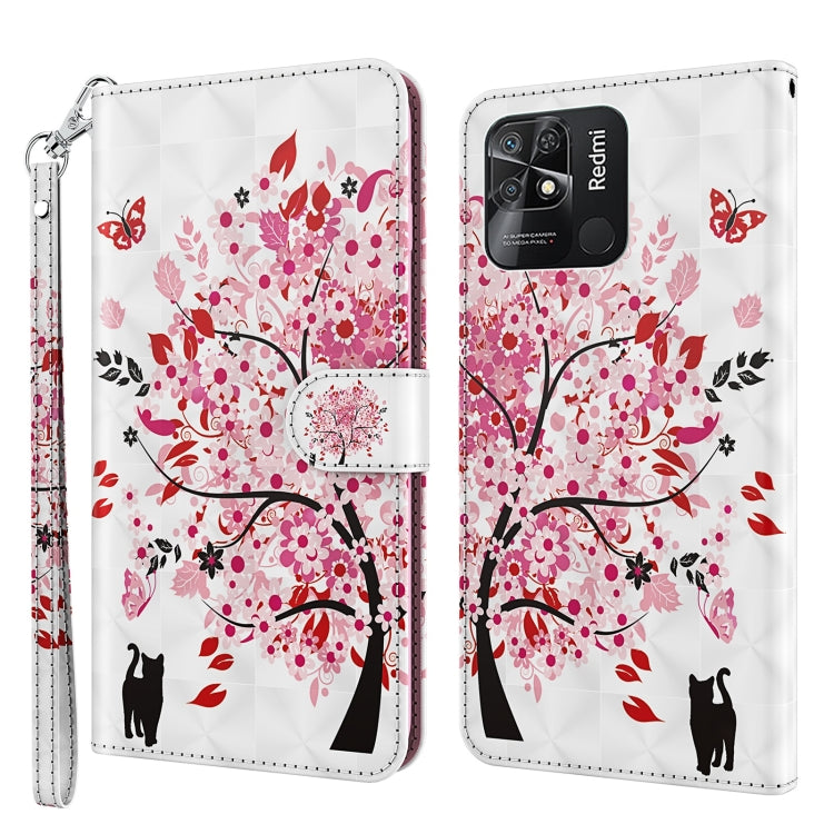 3D Painting Pattern TPU + PU Leather Phone Case, For Xiaomi Redmi 10, For Xiaomi Redmi 10C International Version