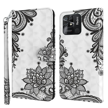 3D Painting Pattern TPU + PU Leather Phone Case, For Xiaomi Redmi 10, For Xiaomi Redmi 10C International Version