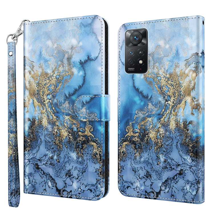 3D Painting Pattern TPU + PU Leather Phone Case, For Xiaomi Redmi Note 11 4G International, For Xiaomi Redmi Note 11 Pro 4G / 5G International Version
