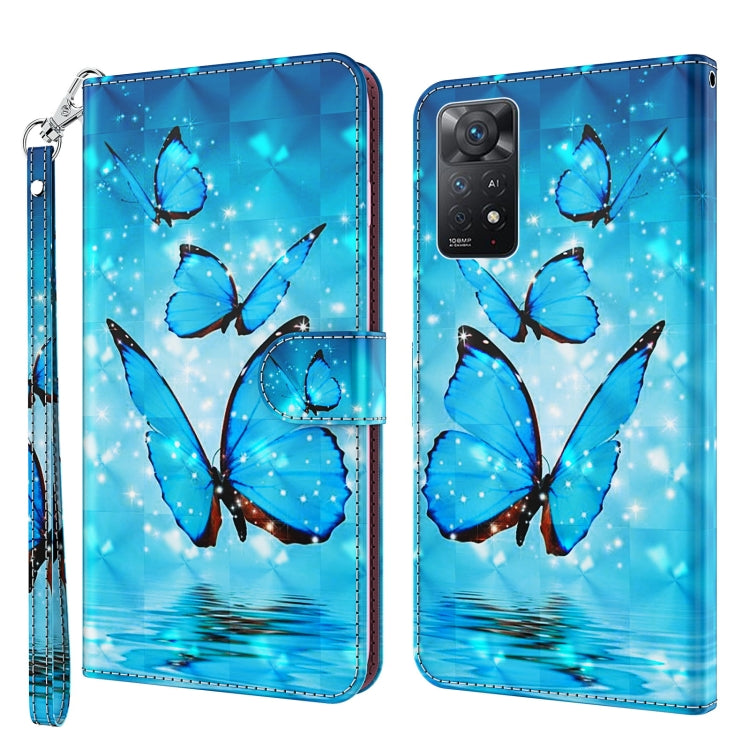 3D Painting Pattern TPU + PU Leather Phone Case, For Xiaomi Redmi Note 11 4G International, For Xiaomi Redmi Note 11 Pro 4G / 5G International Version