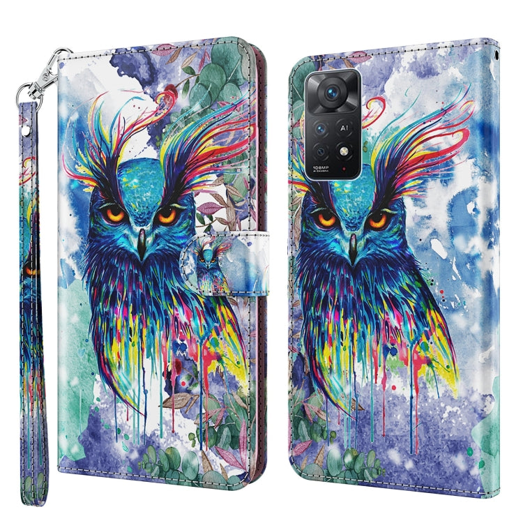 3D Painting Pattern TPU + PU Leather Phone Case, For Xiaomi Redmi Note 11 4G International, For Xiaomi Redmi Note 11 Pro 4G / 5G International Version