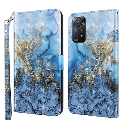 3D Painting Pattern TPU + PU Leather Phone Case, For Xiaomi Redmi Note 11 4G International, For Xiaomi Redmi Note 11 Pro 4G / 5G International Version
