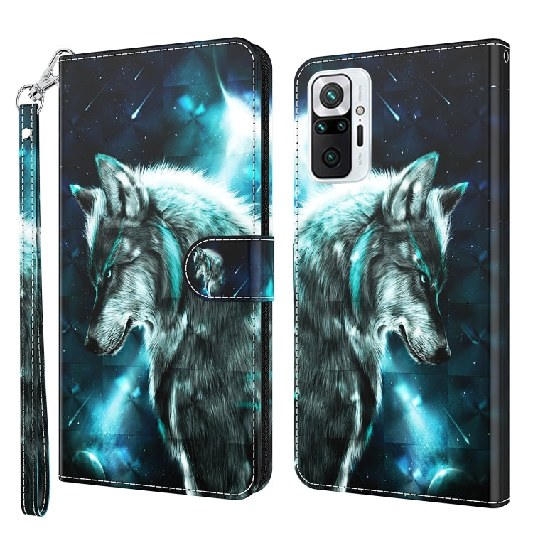 3D Painting Pattern TPU + PU Leather Phone Case, For Xiaomi Redmi Note 10 Pro / 10 Pro Max