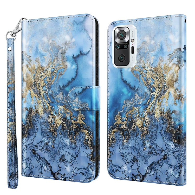 3D Painting Pattern TPU + PU Leather Phone Case, For Xiaomi Redmi Note 10 Pro / 10 Pro Max
