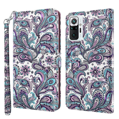 3D Painting Pattern TPU + PU Leather Phone Case, For Xiaomi Redmi Note 10 Pro / 10 Pro Max