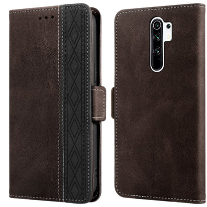 Stitching Side-Magnetic RFID Leather Phone Case, For Xiaomi Redmi 9, For Xiaomi Redmi 9A, For Xiaomi Redmi 9C, For Xiaomi Redmi 9T, For Xiaomi Redmi Note 9 Pro 4G / 9S, For Xiaomi Redmi Note 9 / 10X