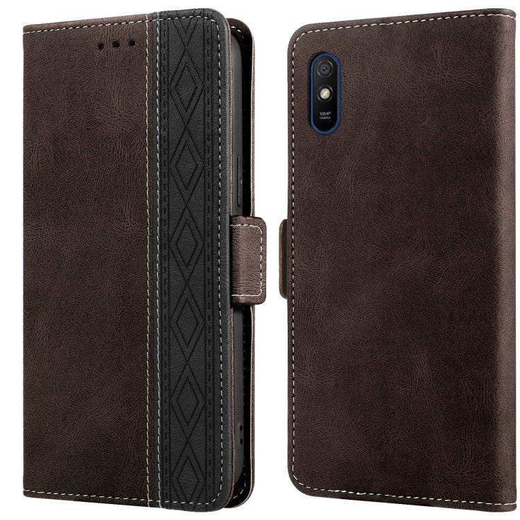 Stitching Side-Magnetic RFID Leather Phone Case, For Xiaomi Redmi 9, For Xiaomi Redmi 9A, For Xiaomi Redmi 9C, For Xiaomi Redmi 9T, For Xiaomi Redmi Note 9 Pro 4G / 9S, For Xiaomi Redmi Note 9 / 10X