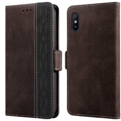 Stitching Side-Magnetic RFID Leather Phone Case, For Xiaomi Redmi 9, For Xiaomi Redmi 9A, For Xiaomi Redmi 9C, For Xiaomi Redmi 9T, For Xiaomi Redmi Note 9 Pro 4G / 9S, For Xiaomi Redmi Note 9 / 10X