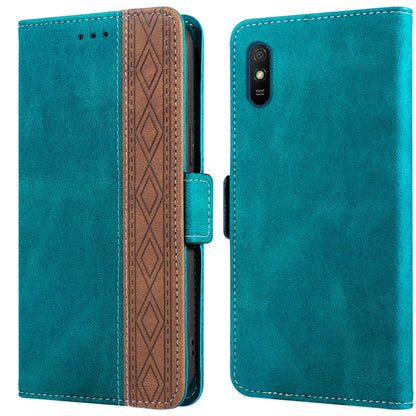 Stitching Side-Magnetic RFID Leather Phone Case, For Xiaomi Redmi 9, For Xiaomi Redmi 9A, For Xiaomi Redmi 9C, For Xiaomi Redmi 9T, For Xiaomi Redmi Note 9 Pro 4G / 9S, For Xiaomi Redmi Note 9 / 10X