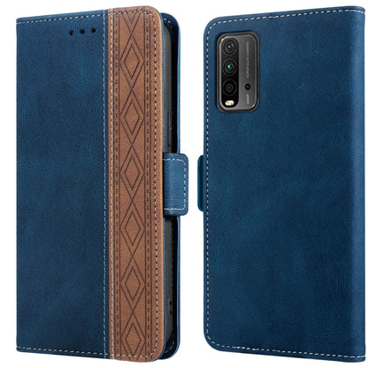 Stitching Side-Magnetic RFID Leather Phone Case, For Xiaomi Redmi 9, For Xiaomi Redmi 9A, For Xiaomi Redmi 9C, For Xiaomi Redmi 9T, For Xiaomi Redmi Note 9 Pro 4G / 9S, For Xiaomi Redmi Note 9 / 10X