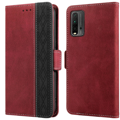 Stitching Side-Magnetic RFID Leather Phone Case, For Xiaomi Redmi 9, For Xiaomi Redmi 9A, For Xiaomi Redmi 9C, For Xiaomi Redmi 9T, For Xiaomi Redmi Note 9 Pro 4G / 9S, For Xiaomi Redmi Note 9 / 10X