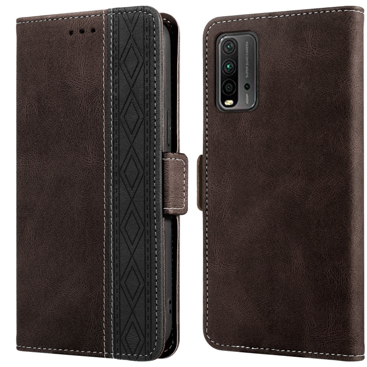 Stitching Side-Magnetic RFID Leather Phone Case, For Xiaomi Redmi 9, For Xiaomi Redmi 9A, For Xiaomi Redmi 9C, For Xiaomi Redmi 9T, For Xiaomi Redmi Note 9 Pro 4G / 9S, For Xiaomi Redmi Note 9 / 10X