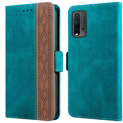Stitching Side-Magnetic RFID Leather Phone Case, For Xiaomi Redmi 9, For Xiaomi Redmi 9A, For Xiaomi Redmi 9C, For Xiaomi Redmi 9T, For Xiaomi Redmi Note 9 Pro 4G / 9S, For Xiaomi Redmi Note 9 / 10X