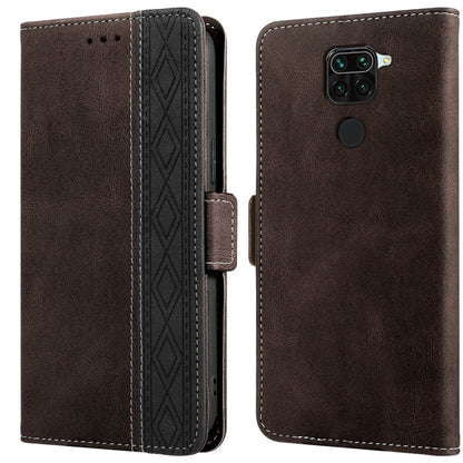 Stitching Side-Magnetic RFID Leather Phone Case, For Xiaomi Redmi 9, For Xiaomi Redmi 9A, For Xiaomi Redmi 9C, For Xiaomi Redmi 9T, For Xiaomi Redmi Note 9 Pro 4G / 9S, For Xiaomi Redmi Note 9 / 10X