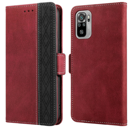Stitching Side-Magnetic RFID Leather Phone Case, For Xiaomi Redmi Note 9T 5G, For Xiaomi Redmi Note 10 4G, For Xiaomi Redmi Note 10 Pro, For Xiaomi Redmi Note 11, For Xiaomi Redmi Note 11 International, For Xiaomi Redmi Note 10 JP Version