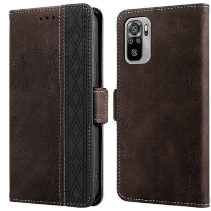 Stitching Side-Magnetic RFID Leather Phone Case, For Xiaomi Redmi Note 9T 5G, For Xiaomi Redmi Note 10 4G, For Xiaomi Redmi Note 10 Pro, For Xiaomi Redmi Note 11, For Xiaomi Redmi Note 11 International, For Xiaomi Redmi Note 10 JP Version