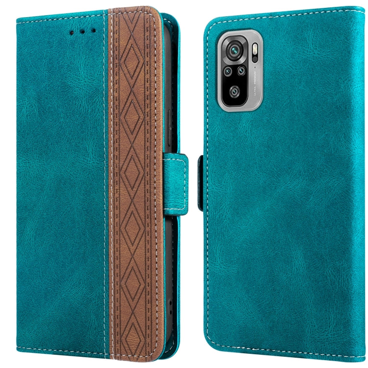 Stitching Side-Magnetic RFID Leather Phone Case, For Xiaomi Redmi Note 9T 5G, For Xiaomi Redmi Note 10 4G, For Xiaomi Redmi Note 10 Pro, For Xiaomi Redmi Note 11, For Xiaomi Redmi Note 11 International, For Xiaomi Redmi Note 10 JP Version