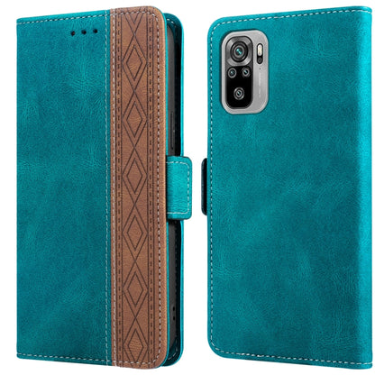 Stitching Side-Magnetic RFID Leather Phone Case, For Xiaomi Redmi Note 9T 5G, For Xiaomi Redmi Note 10 4G, For Xiaomi Redmi Note 10 Pro, For Xiaomi Redmi Note 11, For Xiaomi Redmi Note 11 International, For Xiaomi Redmi Note 10 JP Version
