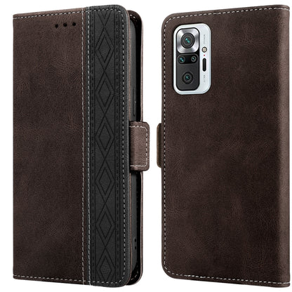 Stitching Side-Magnetic RFID Leather Phone Case, For Xiaomi Redmi Note 9T 5G, For Xiaomi Redmi Note 10 4G, For Xiaomi Redmi Note 10 Pro, For Xiaomi Redmi Note 11, For Xiaomi Redmi Note 11 International, For Xiaomi Redmi Note 10 JP Version