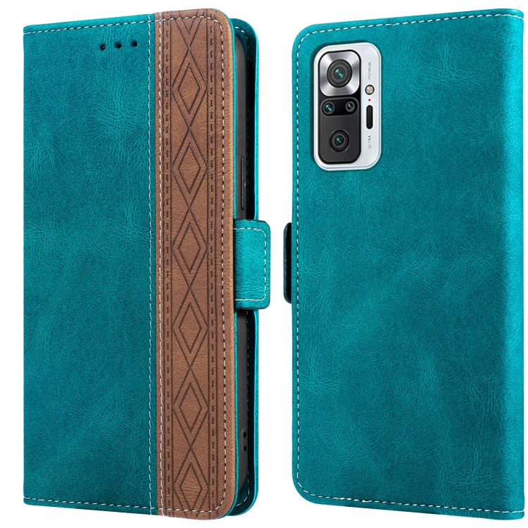 Stitching Side-Magnetic RFID Leather Phone Case, For Xiaomi Redmi Note 9T 5G, For Xiaomi Redmi Note 10 4G, For Xiaomi Redmi Note 10 Pro, For Xiaomi Redmi Note 11, For Xiaomi Redmi Note 11 International, For Xiaomi Redmi Note 10 JP Version