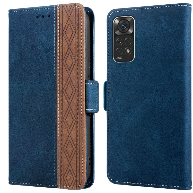 Stitching Side-Magnetic RFID Leather Phone Case, For Xiaomi Redmi Note 9T 5G, For Xiaomi Redmi Note 10 4G, For Xiaomi Redmi Note 10 Pro, For Xiaomi Redmi Note 11, For Xiaomi Redmi Note 11 International, For Xiaomi Redmi Note 10 JP Version