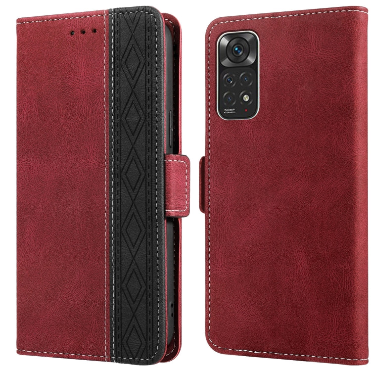 Stitching Side-Magnetic RFID Leather Phone Case, For Xiaomi Redmi Note 9T 5G, For Xiaomi Redmi Note 10 4G, For Xiaomi Redmi Note 10 Pro, For Xiaomi Redmi Note 11, For Xiaomi Redmi Note 11 International, For Xiaomi Redmi Note 10 JP Version