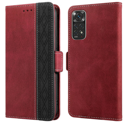 Stitching Side-Magnetic RFID Leather Phone Case, For Xiaomi Redmi Note 9T 5G, For Xiaomi Redmi Note 10 4G, For Xiaomi Redmi Note 10 Pro, For Xiaomi Redmi Note 11, For Xiaomi Redmi Note 11 International, For Xiaomi Redmi Note 10 JP Version