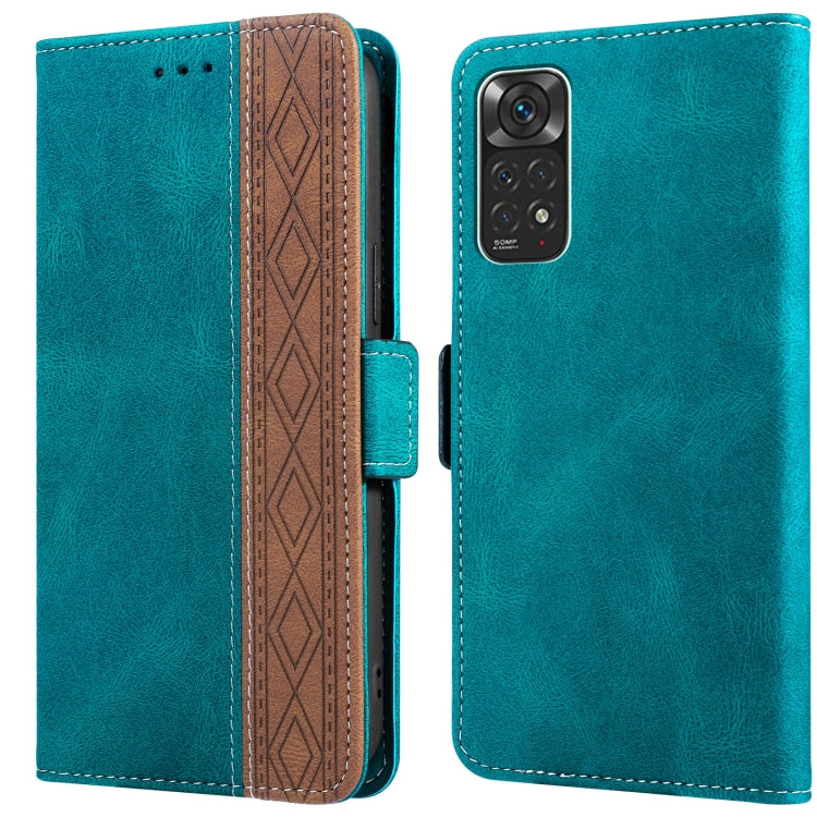 Stitching Side-Magnetic RFID Leather Phone Case, For Xiaomi Redmi Note 9T 5G, For Xiaomi Redmi Note 10 4G, For Xiaomi Redmi Note 10 Pro, For Xiaomi Redmi Note 11, For Xiaomi Redmi Note 11 International, For Xiaomi Redmi Note 10 JP Version