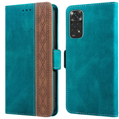 Stitching Side-Magnetic RFID Leather Phone Case, For Xiaomi Redmi Note 9T 5G, For Xiaomi Redmi Note 10 4G, For Xiaomi Redmi Note 10 Pro, For Xiaomi Redmi Note 11, For Xiaomi Redmi Note 11 International, For Xiaomi Redmi Note 10 JP Version