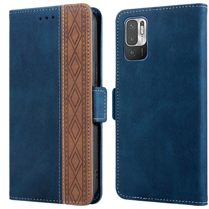 Stitching Side-Magnetic RFID Leather Phone Case, For Xiaomi Redmi Note 9T 5G, For Xiaomi Redmi Note 10 4G, For Xiaomi Redmi Note 10 Pro, For Xiaomi Redmi Note 11, For Xiaomi Redmi Note 11 International, For Xiaomi Redmi Note 10 JP Version