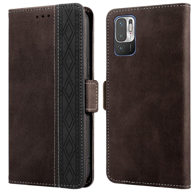 Stitching Side-Magnetic RFID Leather Phone Case, For Xiaomi Redmi Note 9T 5G, For Xiaomi Redmi Note 10 4G, For Xiaomi Redmi Note 10 Pro, For Xiaomi Redmi Note 11, For Xiaomi Redmi Note 11 International, For Xiaomi Redmi Note 10 JP Version