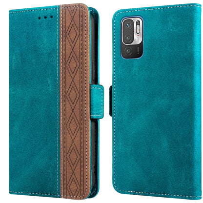 Stitching Side-Magnetic RFID Leather Phone Case, For Xiaomi Redmi Note 9T 5G, For Xiaomi Redmi Note 10 4G, For Xiaomi Redmi Note 10 Pro, For Xiaomi Redmi Note 11, For Xiaomi Redmi Note 11 International, For Xiaomi Redmi Note 10 JP Version