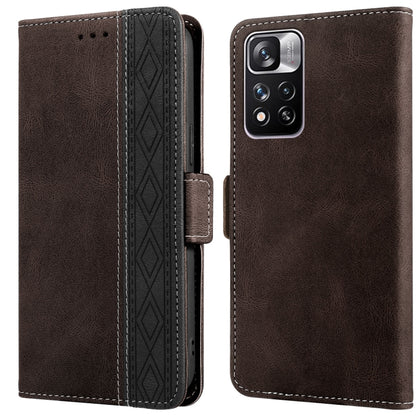 Stitching Side-Magnetic RFID Leather Phone Case, For Xiaomi Redmi 10 4G, For Xiaomi Redmi Note 11 Pro, For Xiaomi Mi 11 Lite, For Xiaomi Mi 11T, For Xiaomi Poco X3, For Xiaomi 12