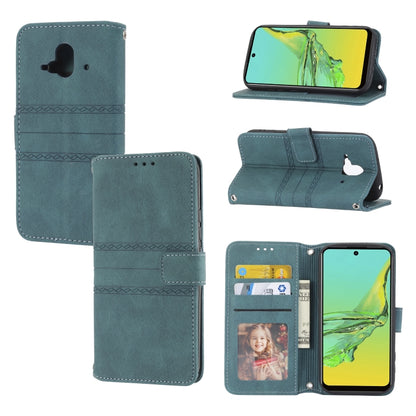 Embossed Striped Magnetic Buckle Horizontal Flip Phone Leather Case, For Fujitsu Arrows F-52B, For OPPO A96 5G, For OPPO Reno7 5G, For OPPO Reno7 SE 5G