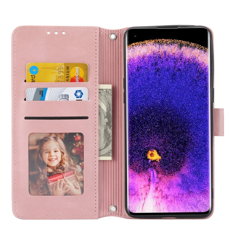 Embossed Striped Magnetic Buckle Horizontal Flip Phone Leather Case, For OPPO Find X5, For OPPO Find X5 Pro, For OPPO Realme 9 Pro+, For OPPO Realme C35
