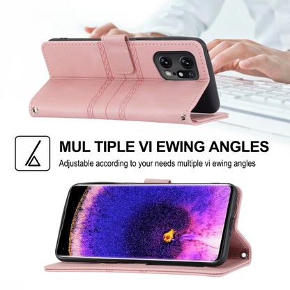Embossed Striped Magnetic Buckle Horizontal Flip Phone Leather Case, For OPPO Find X5, For OPPO Find X5 Pro, For OPPO Realme 9 Pro+, For OPPO Realme C35