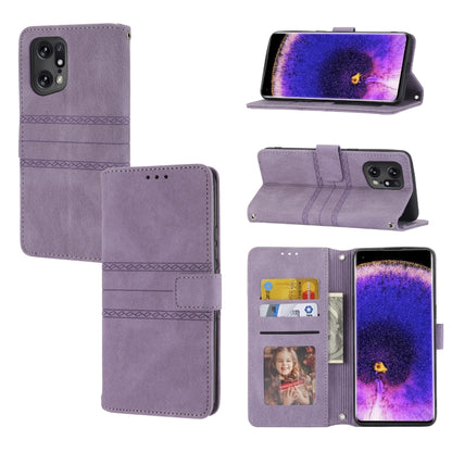 Embossed Striped Magnetic Buckle Horizontal Flip Phone Leather Case, For OPPO Find X5, For OPPO Find X5 Pro, For OPPO Realme 9 Pro+, For OPPO Realme C35