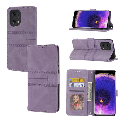 Embossed Striped Magnetic Buckle Horizontal Flip Phone Leather Case, For OPPO Find X5, For OPPO Find X5 Pro, For OPPO Realme 9 Pro+, For OPPO Realme C35