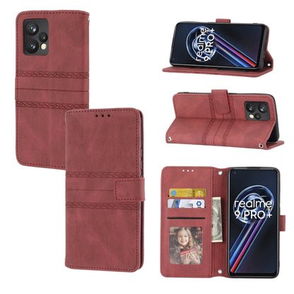 Embossed Striped Magnetic Buckle Horizontal Flip Phone Leather Case, For OPPO Find X5, For OPPO Find X5 Pro, For OPPO Realme 9 Pro+, For OPPO Realme C35