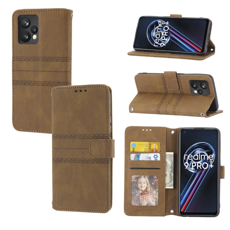 Embossed Striped Magnetic Buckle Horizontal Flip Phone Leather Case, For OPPO Find X5, For OPPO Find X5 Pro, For OPPO Realme 9 Pro+, For OPPO Realme C35