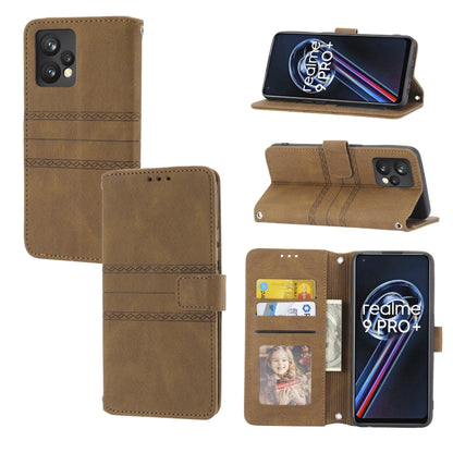 Embossed Striped Magnetic Buckle Horizontal Flip Phone Leather Case, For OPPO Find X5, For OPPO Find X5 Pro, For OPPO Realme 9 Pro+, For OPPO Realme C35
