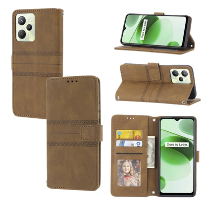 Embossed Striped Magnetic Buckle Horizontal Flip Phone Leather Case, For OPPO Find X5, For OPPO Find X5 Pro, For OPPO Realme 9 Pro+, For OPPO Realme C35