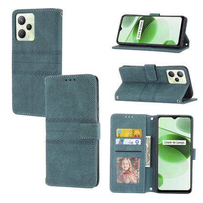 Embossed Striped Magnetic Buckle Horizontal Flip Phone Leather Case, For OPPO Find X5, For OPPO Find X5 Pro, For OPPO Realme 9 Pro+, For OPPO Realme C35